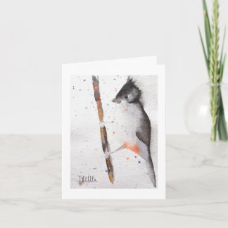 Wasserfarben-Weihnachten hübscher Vogel Karte
