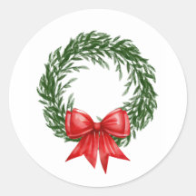 Wasserfarben-Weihnachtskranz-Aufkleber