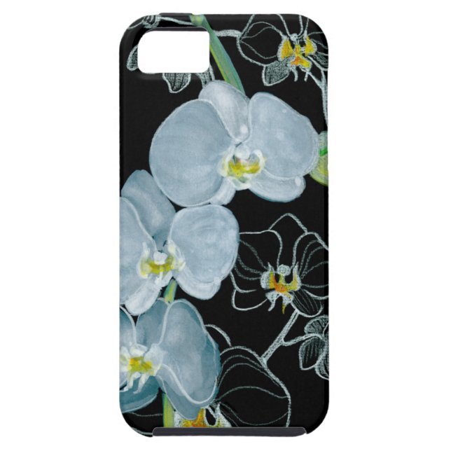 Wasserfarben-Weiße Orchideen-Muster Case-Mate iPhone Hülle (Rückseite)