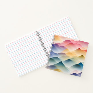Wasserfarben Wellenmuster bunt Notizbuch