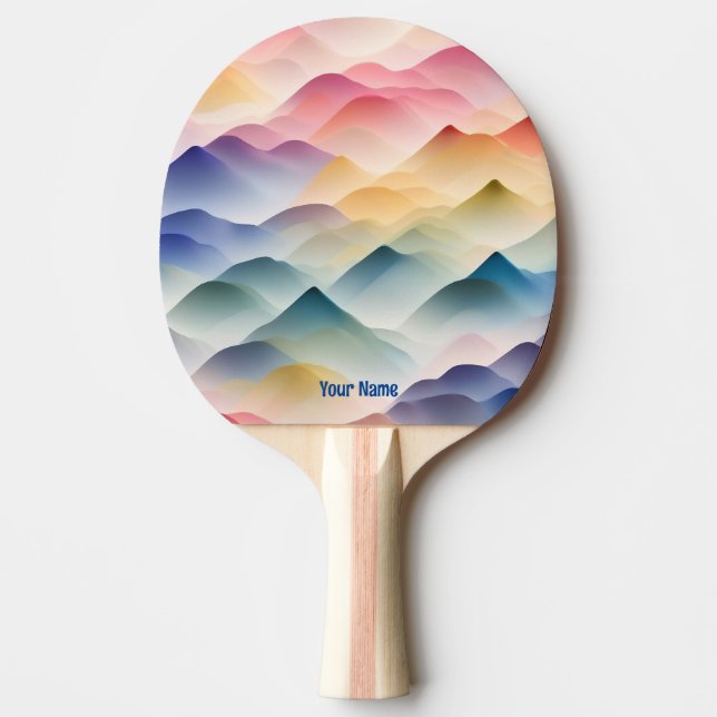 Wasserfarben Wellenmuster bunt Tischtennis Schläger (Vorderseite)