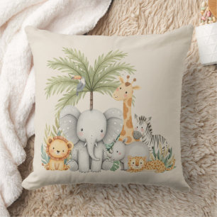 Wasserfarben-Whimsical-Tier-Safari Kissen