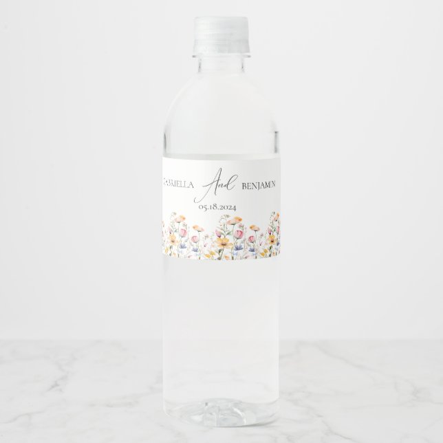 Wasserfarben-Wiese-Wildblume Klassische Hochzeit (Vorderseite)