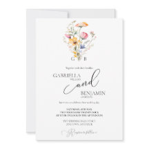 Wasserfarben Wildblume Einfache Hochzeit
