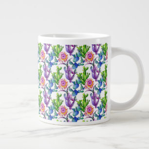 Wasserfarben-Wildblume-Muster Jumbo-Tasse