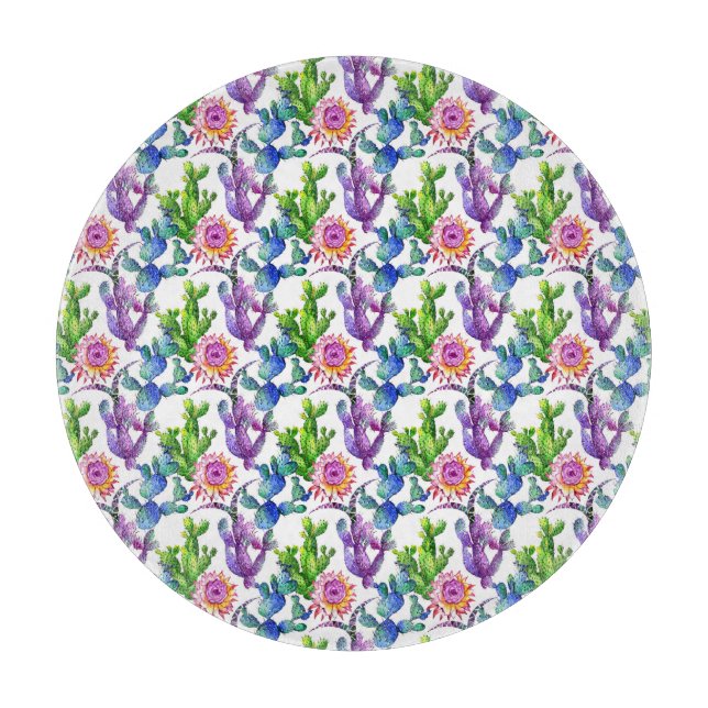 Wasserfarben-Wildblume-Muster Schneidebrett (Vorderseite)