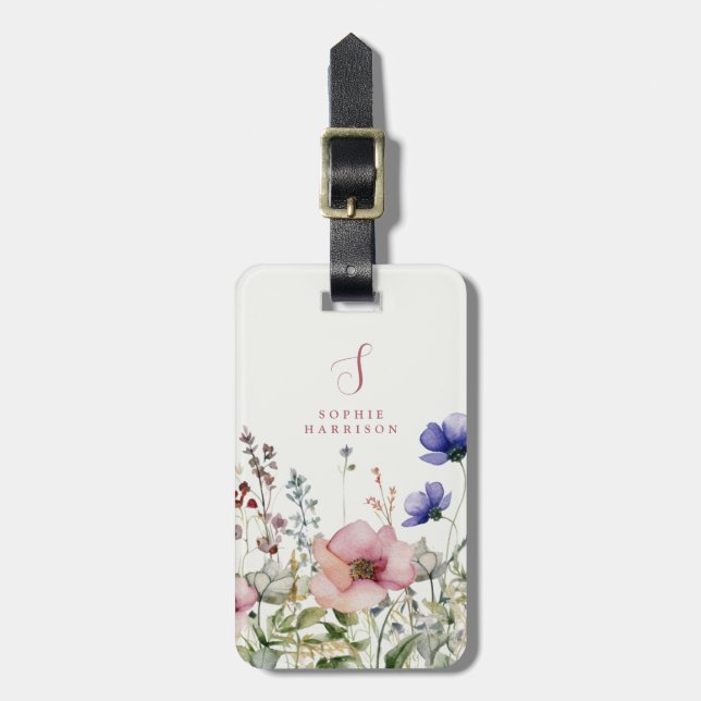 Wasserfarben-Wildblumen-Gepäckanhänger Gepäckanhänger (Vorderseite vertikal)