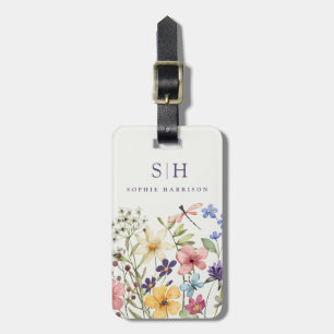Wasserfarben-Wildblumen-Gepäckanhänger Gepäckanhänger