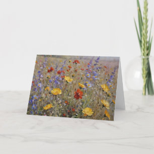 Wasserfarben-Wildblumen individuell anpassbar leer Karte