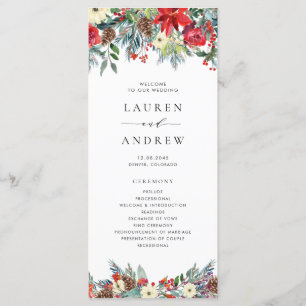 Wasserfarben Winter Blooms Garland Hochzeit Programm