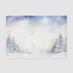 Wasserfarben-Winterschnee in Blautönen Nr. 3 Seidenpapier
