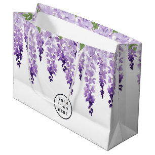 Wasserfarben-Wisteria Individuelles Logo Unterne Große Geschenktüte