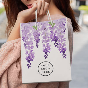 Wasserfarben-Wisteria Individuelles Logo   Unterne Kleine Geschenktüte