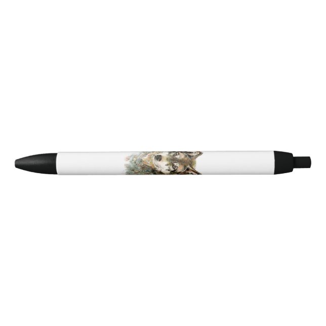 Wasserfarben Wolf Kopf Wildlife Tierart Kugelschreiber (Vorderseite)