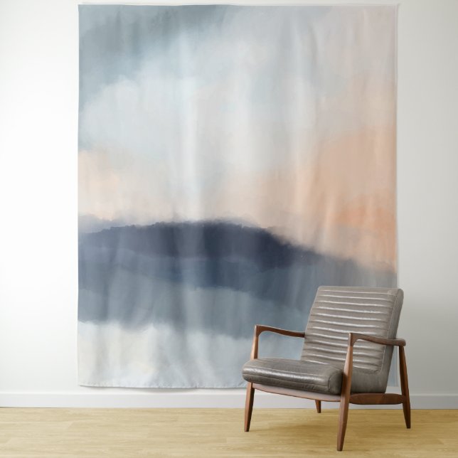 Wasserfarben Wolken Misty Berglandschaft Wandteppich (Beispiel)