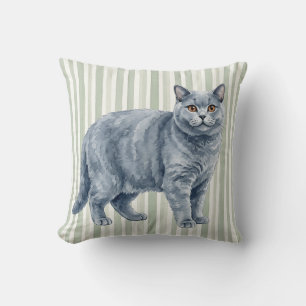 Wasserfarben-Wurfkissen mit Chartreux-Katze Kissen