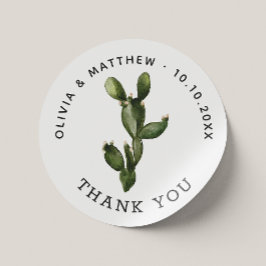 Wasserfarben-Wüstenkaktus. Rustic Wedding Vielen D Runder Aufkleber