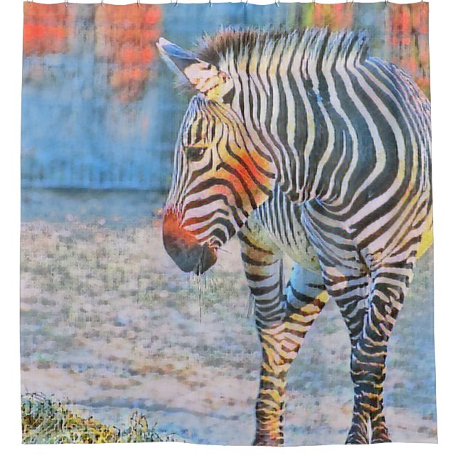 Wasserfarben - Zebra Duschvorhang (Vorderseite)