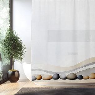 Wasserfarben-Zen-Stegarten im japanischen Stil Duschvorhang