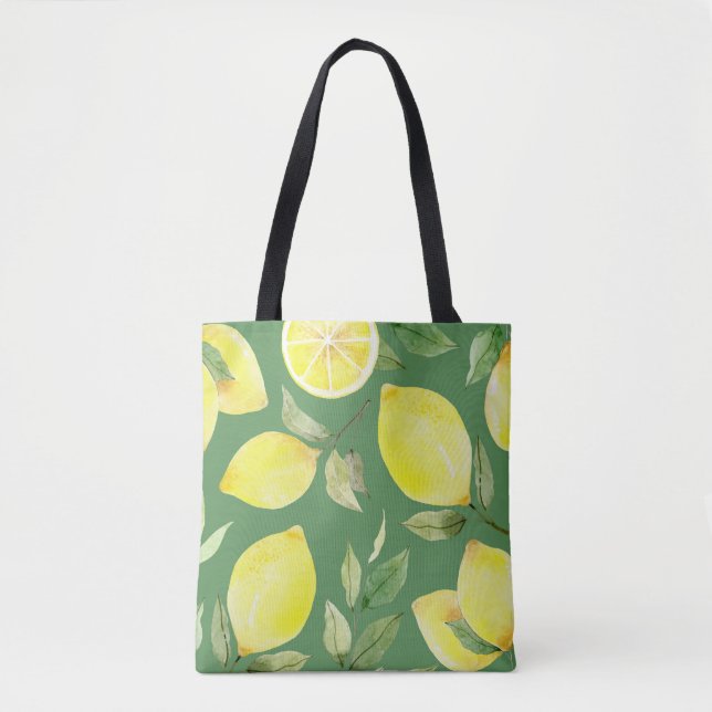 Wasserfarben Zitrone, Fruchttapete Muster. Tasche (Vorderseite)