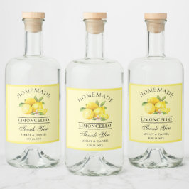 Wasserfarben Zitronen Dank Limoncello Gelb Alkoholflaschenetikett