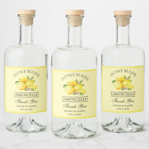 Wasserfarben Zitronen Dank Limoncello Gelb Alkoholflaschenetikett
