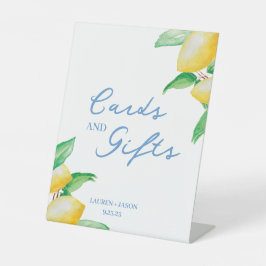 Wasserfarben-Zitronen Hochzeitskarten & Geschenke Sockelschild