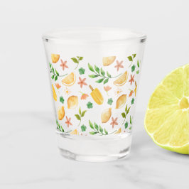 Wasserfarben-Zitronen Schnapsglas