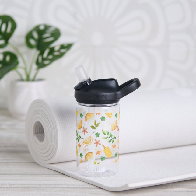 Wasserfarben-Zitronen Trinkflasche (Yoga (gedreht)