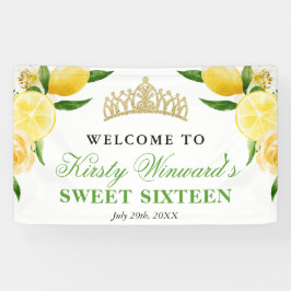 Wasserfarben-Zitronen und Blume Willkommen 16 . Ge Banner
