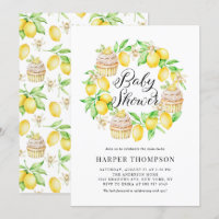 Wasserfarben-Zitronen und Cupcakes Kinderdusche