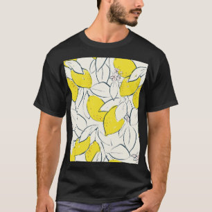 Wasserfarben-Zitronen-Zitronen Nahtloses Muster T-Shirt