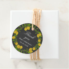 Wasserfarben Zitronenkreidewand Dankeschön an das Geschenkanhänger