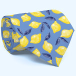 Wasserfarben-Zitronenmuster Krawatte<br><div class="desc">Hübsches Zitronenmuster aus Aquarell in Gelb mit marineblauen Blätter auf blauem Hintergrund für eine fruchtige Sommeraufnahme des visuellen Vitamins C. Originale Kunst von Nic Squirrell.</div>