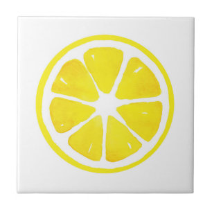 Wasserfarben-Zitronenscheibe Fliese
