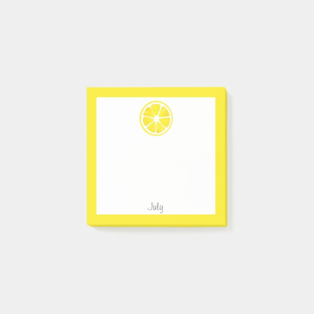 Wasserfarben-Zitronenscheibe Post-it Klebezettel (Vorderseite)
