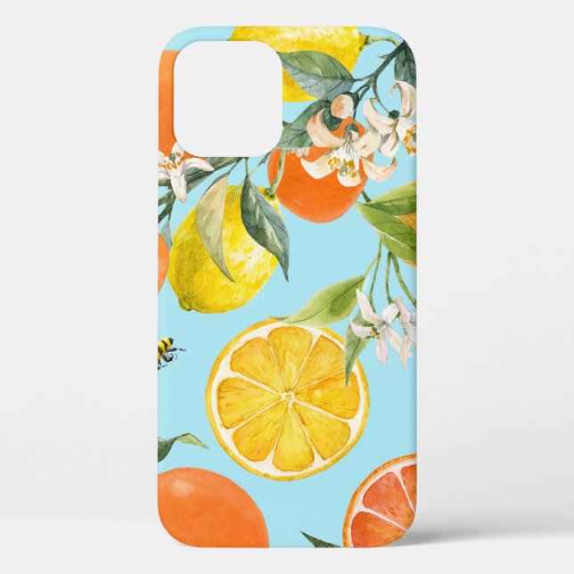 Wasserfarben-Zitrusfrüchte: Handgezogene Früchte Case-Mate iPhone Hülle (Rückseite)
