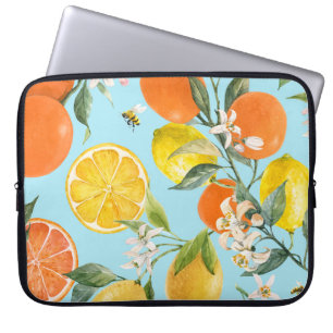 Wasserfarben-Zitrusfrüchte: Handgezogene Früchte Laptopschutzhülle