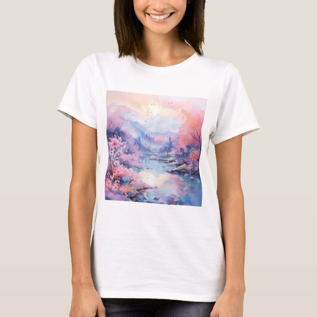Wasserfarbenart T-Shirt (Vorderseite)