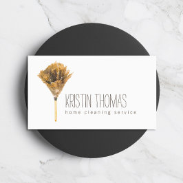 Wasserfarbenather Duster Zuhause Reinigungsservice Visitenkarte