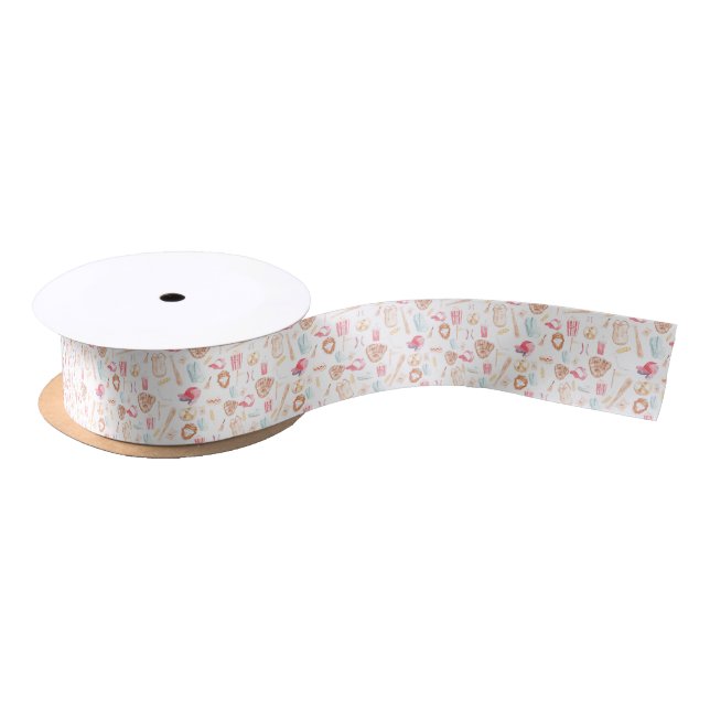 WasserfarbenBaseball Satinband (Spule)