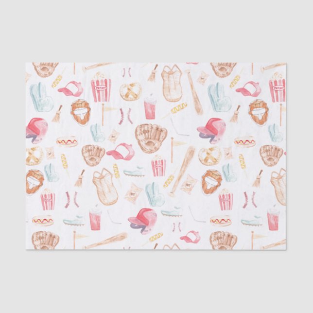 WasserfarbenBaseball Seidenpapier (Vorderseite)