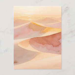 Wasserfarbenbild Wüsten-Sonnenuntergang-Dünen Postkarte