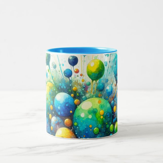 Wasserfarbenblase-Burg Zweifarbige Tasse (Mittel)