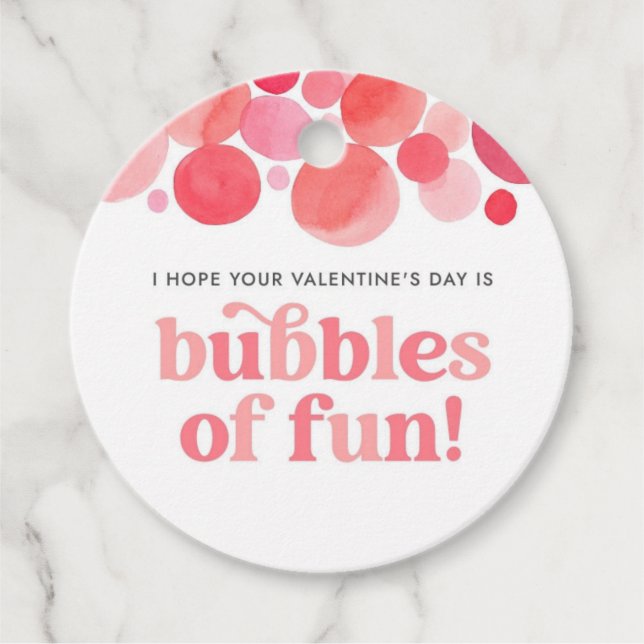 Wasserfarbenblasen des Valentinstag Geschenkanhänger (Vorderseite)