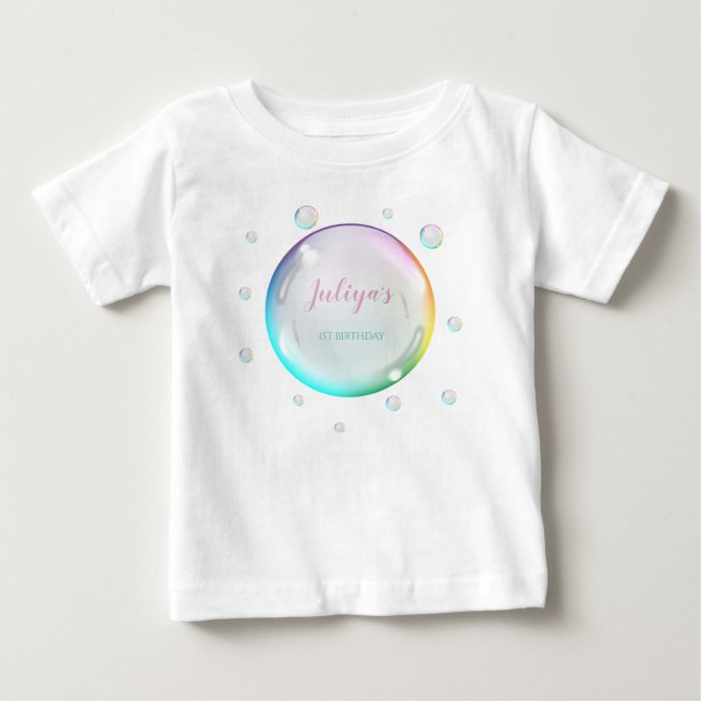 Wasserfarbenblasen Geburtstag Baby T-shirt (Vorderseite)