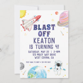 Wasserfarbenblast vom Weltraum - Einladung zum Geb