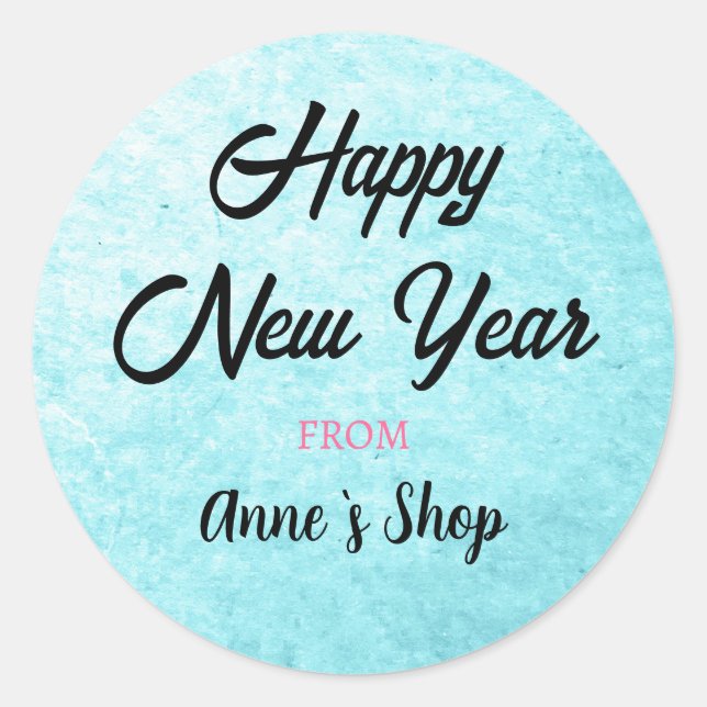 Wasserfarbenblau - Markenname für benutzerdefinier Runder Aufkleber (Vorderseite)