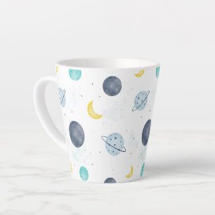 Wasserfarbenblau-Planet-Muster Milchtasse