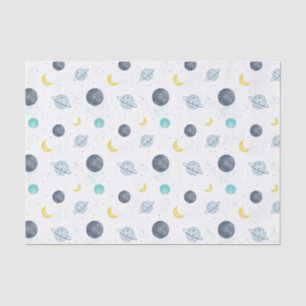 Wasserfarbenblau-Planet-Muster Seidenpapier